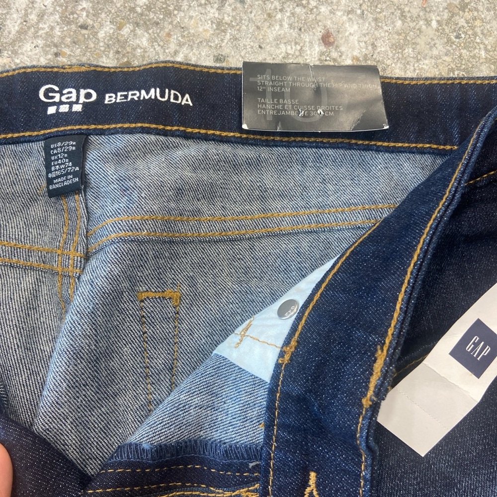 GAP Women's Dark and Light Blue Jean Shorts